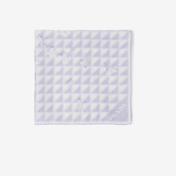 Prada Printed Twill Lavendar Scarf - Picture 2 of 3